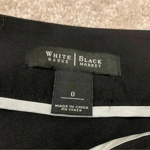 White House Black Market Mini Skirt Sz. 0 Black White Striped - Picture 5 of 7
